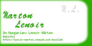 marton lenoir business card